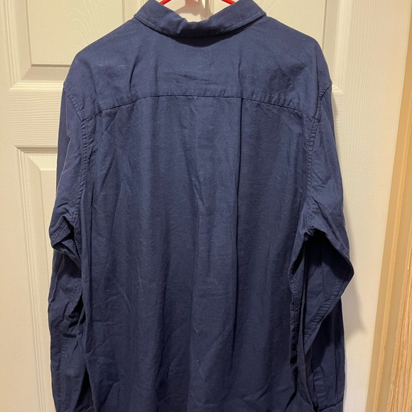 Patagonia Mens Navy Long Sleeve Vjosa River Pima Cotton Shirt size XXL - Picture 2 of 3